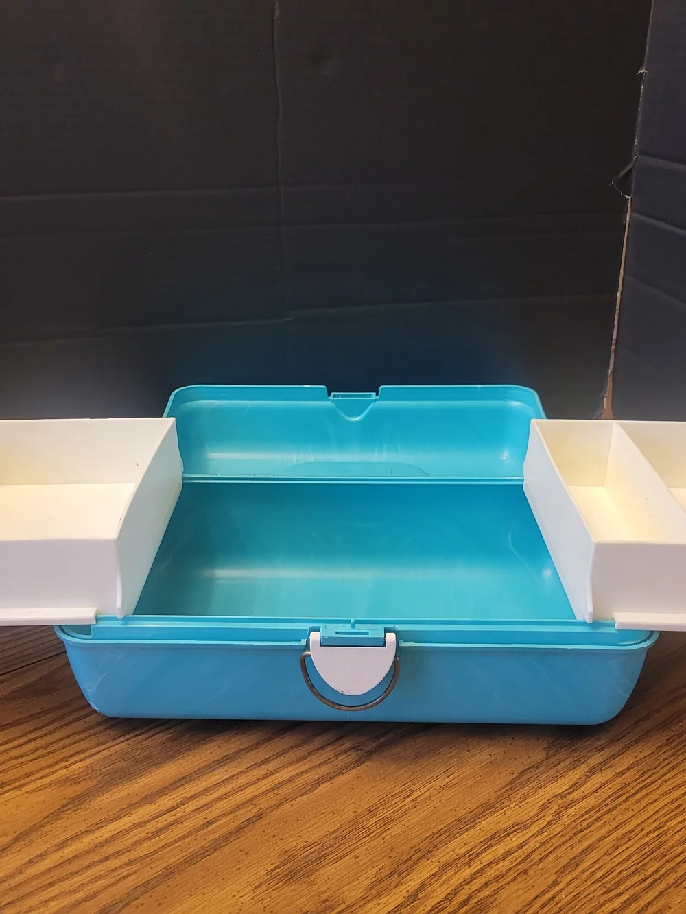 1980s Caboodles of California Teal Swirl Makeup Case Vintage Retro